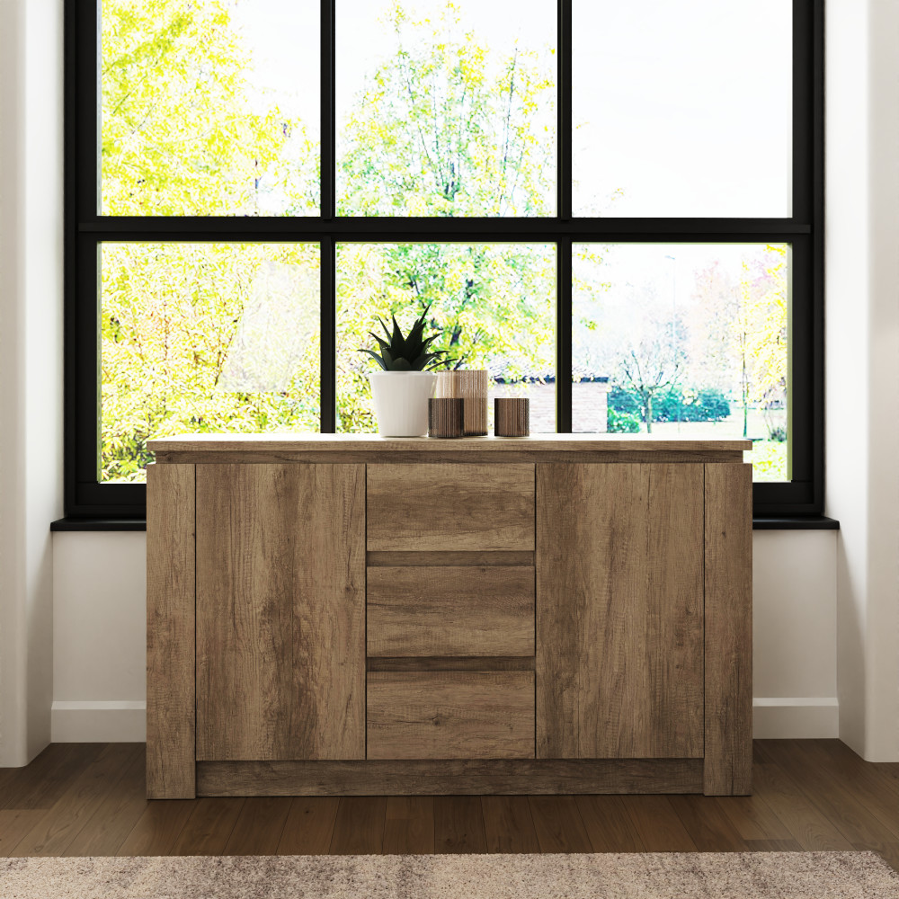 Valley 2 Door Sideboard with Drawers | Oak Finish