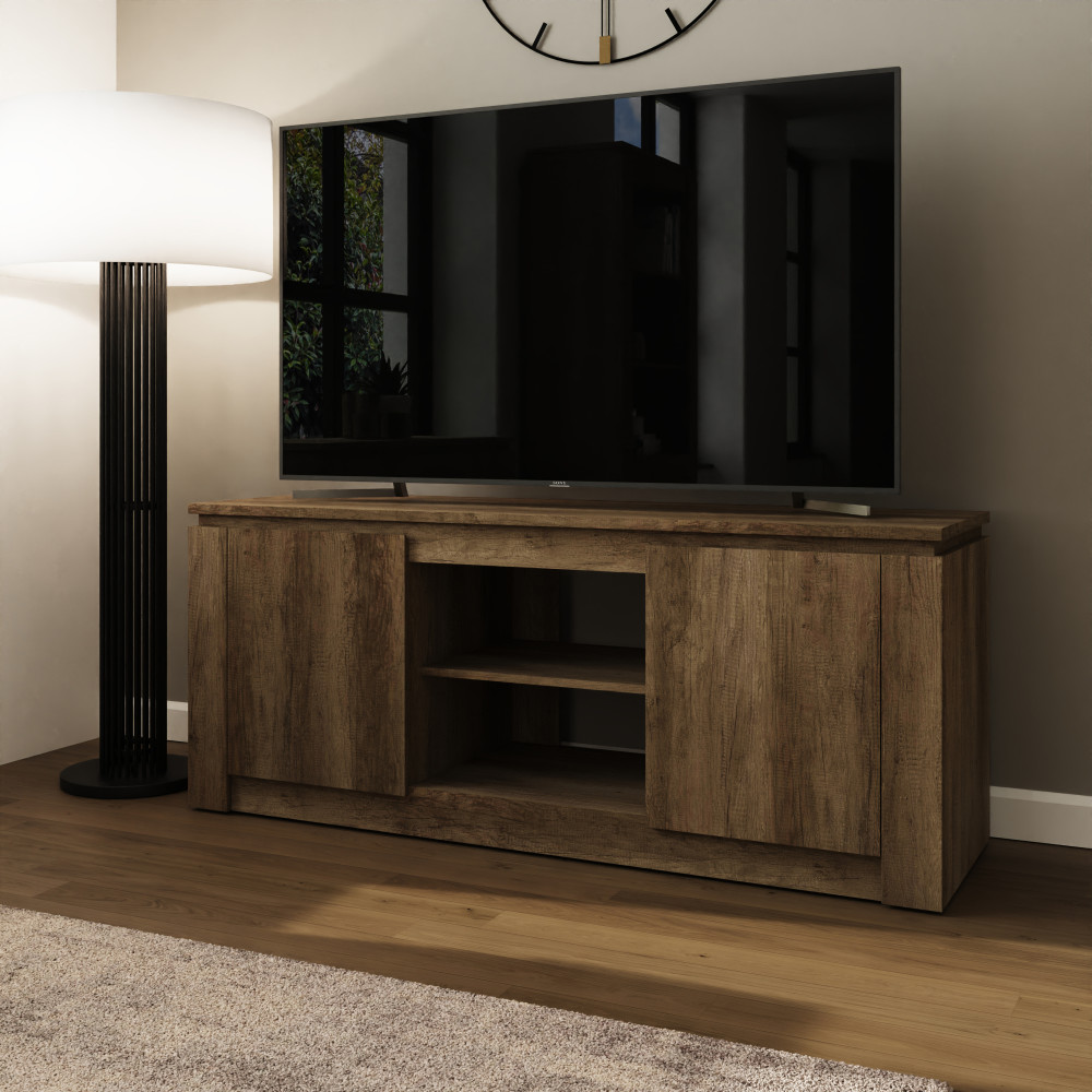 Valley Oak 2 Door TV Unit 147cm