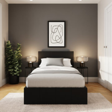 Marikina Black 3′ End Lift Ottoman Single Bed