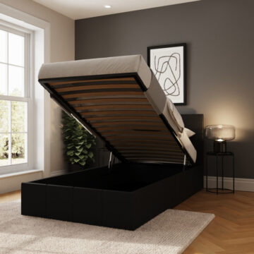 Marikina Black 3′ End Lift Ottoman Single Bed