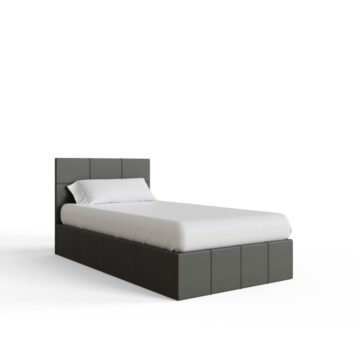 Marikina Grey PU 3′ End Lift Ottoman Single Bed