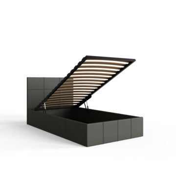Marikina Grey PU 3′ End Lift Ottoman Single Bed
