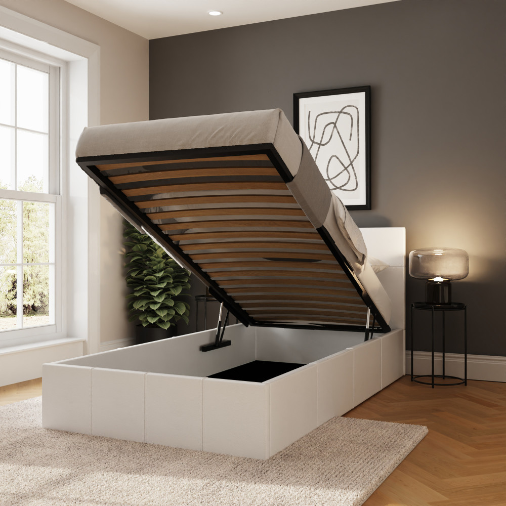 Marikina White 3' End Lift Ottoman Single Bed