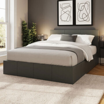 Marikina Grey PU 4' End Lift Small Double Ottoman Bed