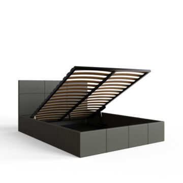 Marikina Grey PU 4′ End Lift Small Double Ottoman Bed