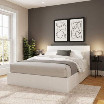 Marikina White 4' End Lift Small Double Ottoman Bed