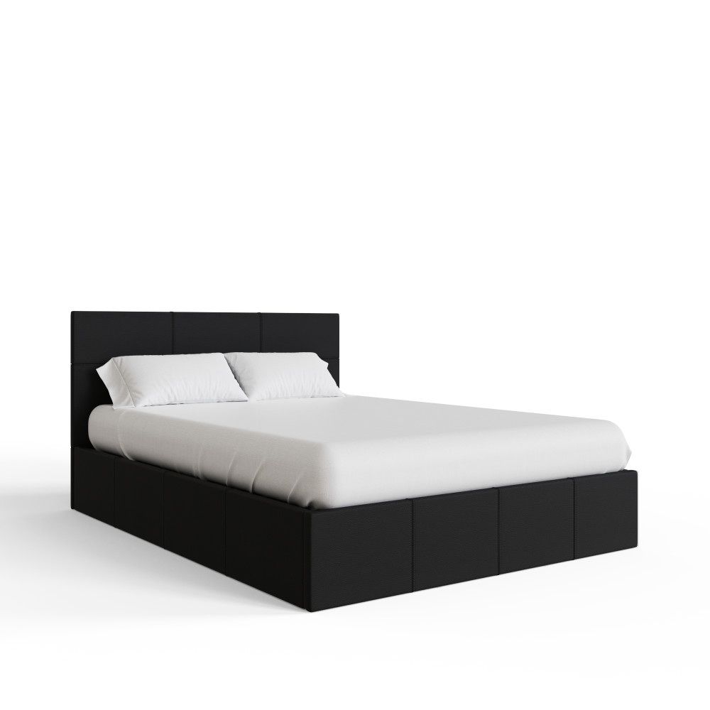 Marikina Black 4'6 End Lift Ottoman Double Bed