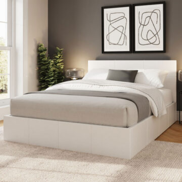 Marikina White 4'6 End Lift Ottoman Double Bed