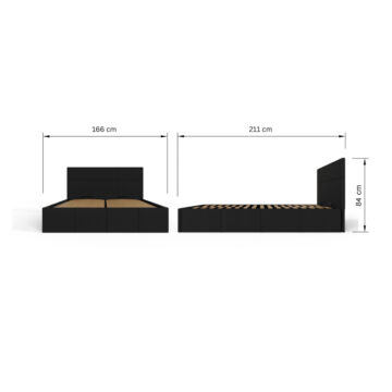 Marikina Black 5′ End Lift King Size Ottoman Bed