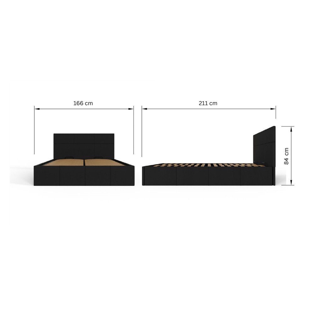 Marikina Black 5' End Lift King Size Ottoman Bed