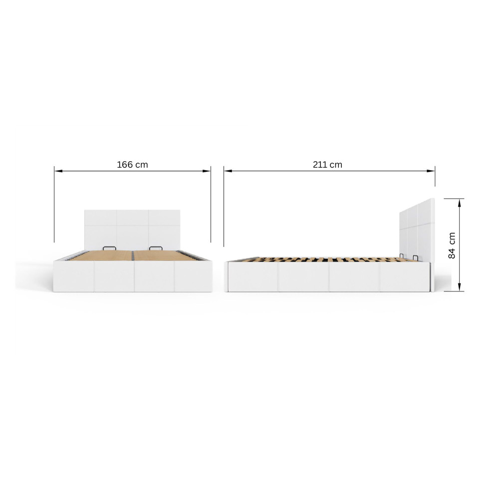 Marikina White 5' End Lift King Size Ottoman Bed