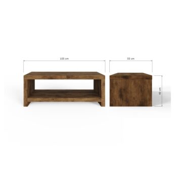 Maluku Coffee Table with Shelf | Mango Finish