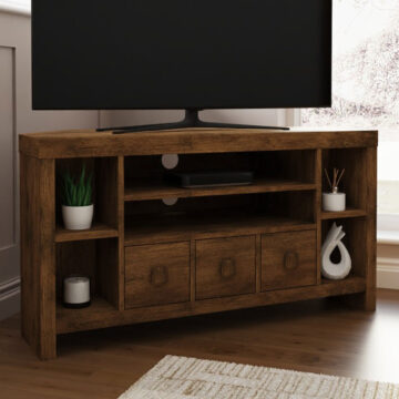 Maluku 3 Drawer Corner TV Unit 104cm | Mango Finish