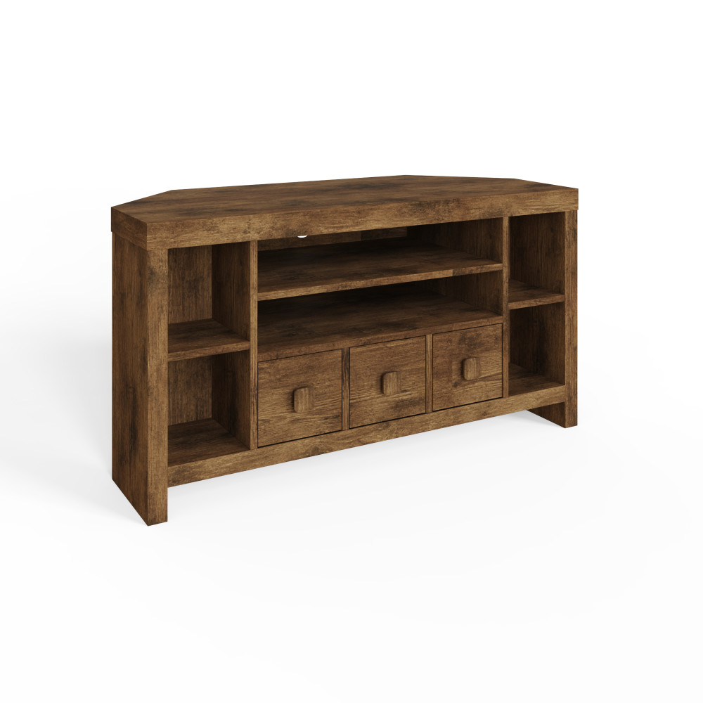 Maluku 3 Drawer Corner TV Unit 104cm | Mango Finish