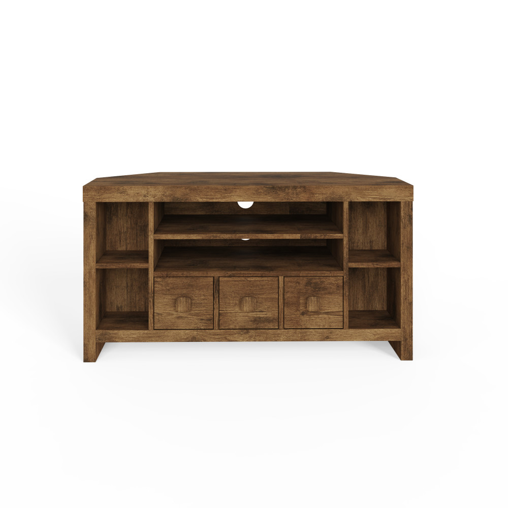 Maluku 3 Drawer Corner TV Unit 104cm | Mango Finish