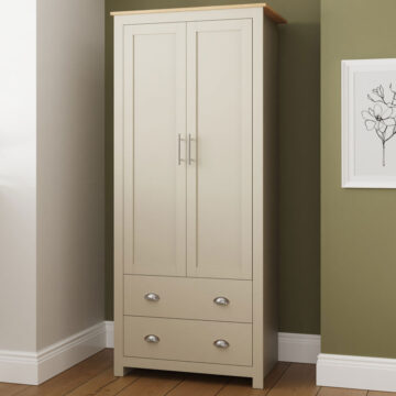 Fife Cream 2 Door Wardrobe with Drawers