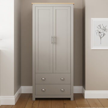 Fife Grey 2 Door Wardrobe with Drawers