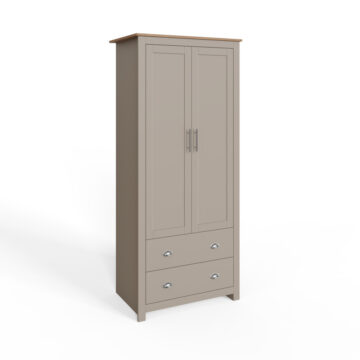 Fife Grey 2 Door Wardrobe with Drawers