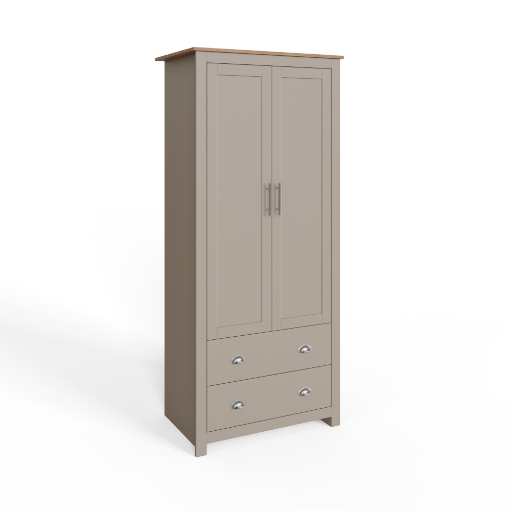 Fife Grey 2 Door Wardrobe with Drawers
