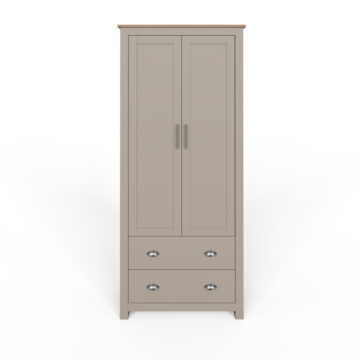 Fife Grey 2 Door Wardrobe with Drawers