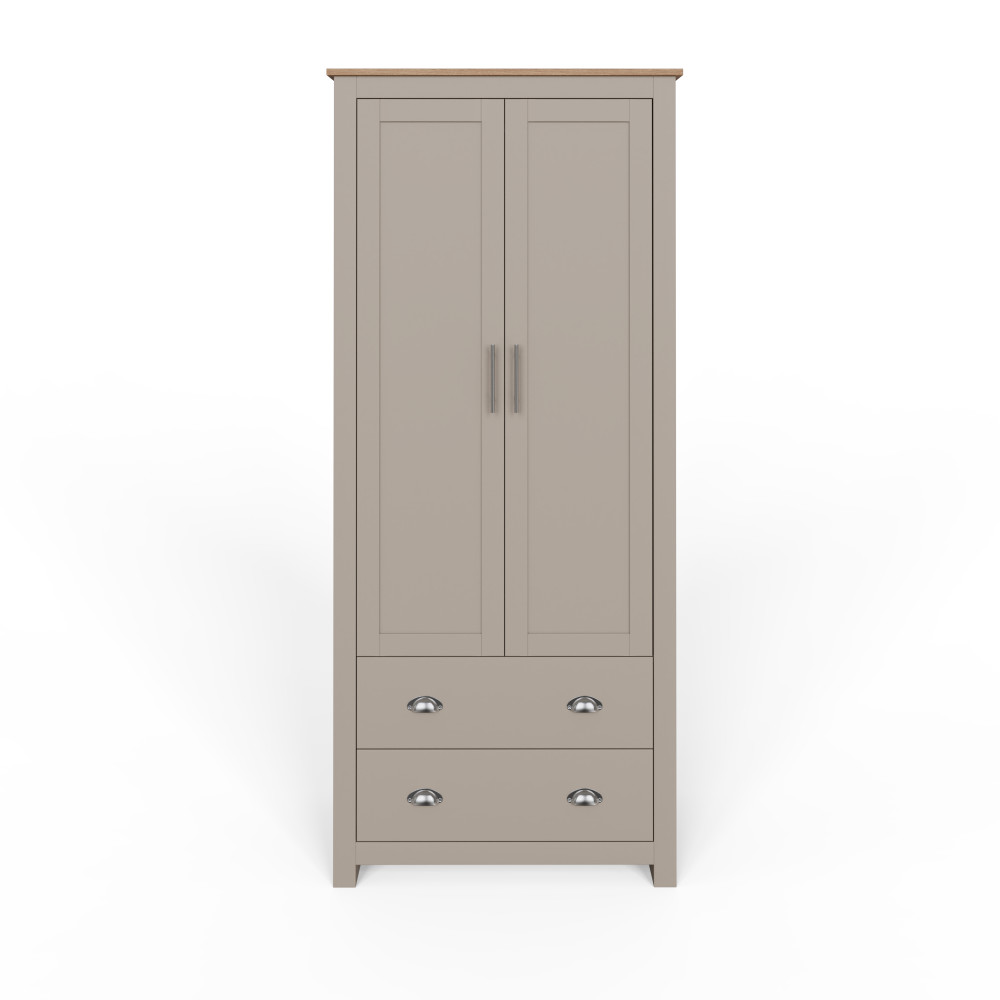 Fife Grey 2 Door Wardrobe with Drawers