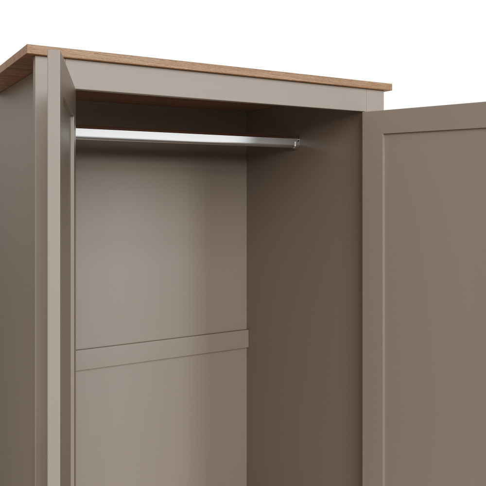 Fife Grey 2 Door Wardrobe with Drawers