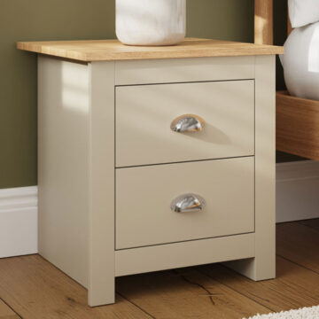 Fife Cream 2 Drawer Bedside Cabinet