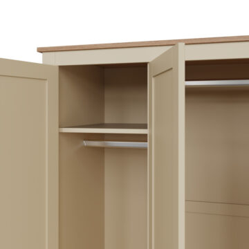 Fife Cream 3 Door Wardrobe with Drawers