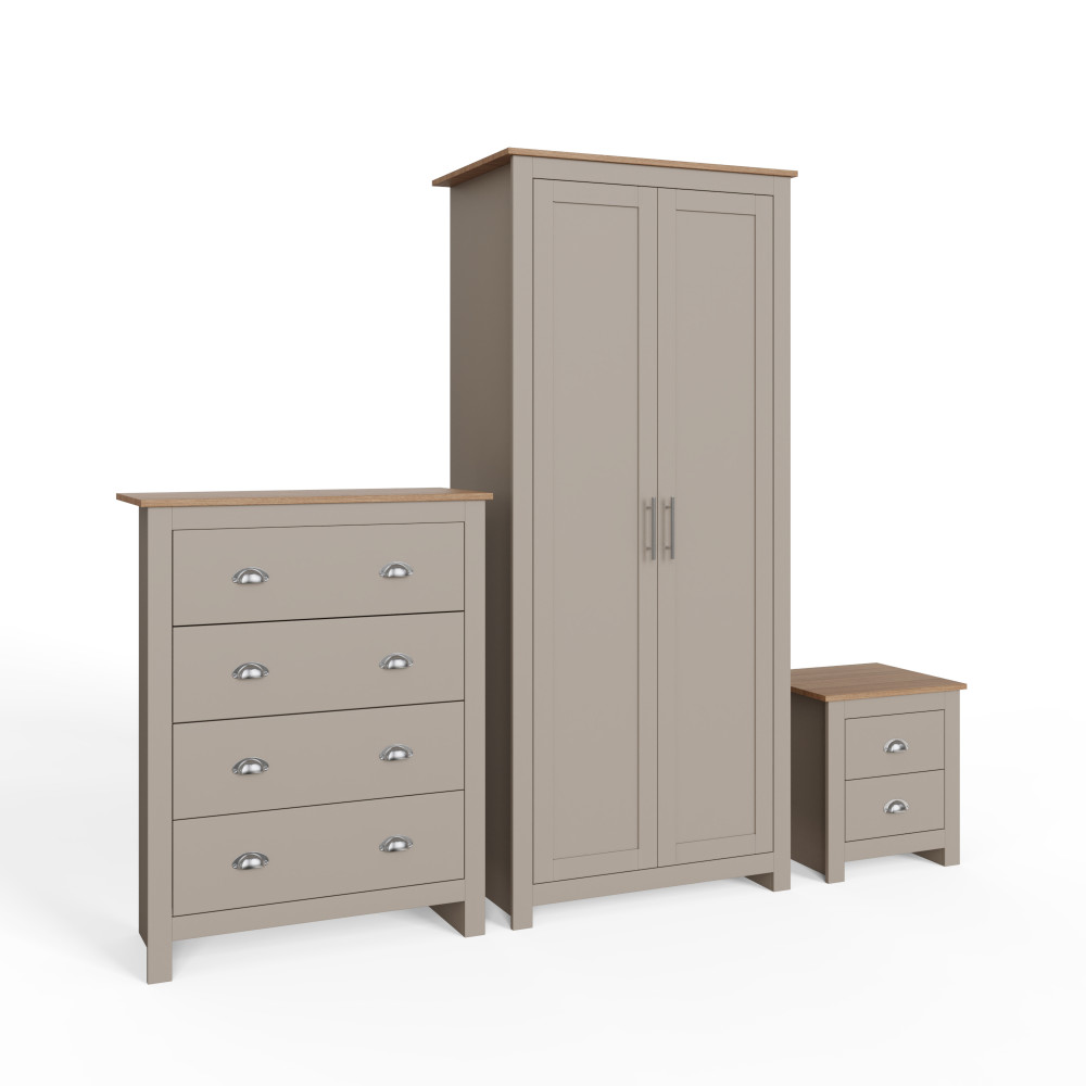 Fife Grey 3 Piece Bedroom Furniture Set