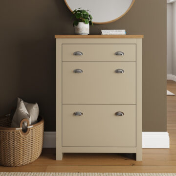 Fife Cream 2 Door Shoe Cabinet with Drawer