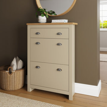 Fife Cream 2 Door Shoe Cabinet with Drawer