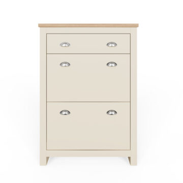 Fife Cream 2 Door Shoe Cabinet with Drawer