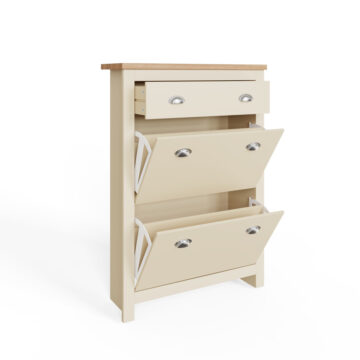 Fife Cream 2 Door Shoe Cabinet with Drawer
