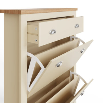 Fife Cream 2 Door Shoe Cabinet with Drawer