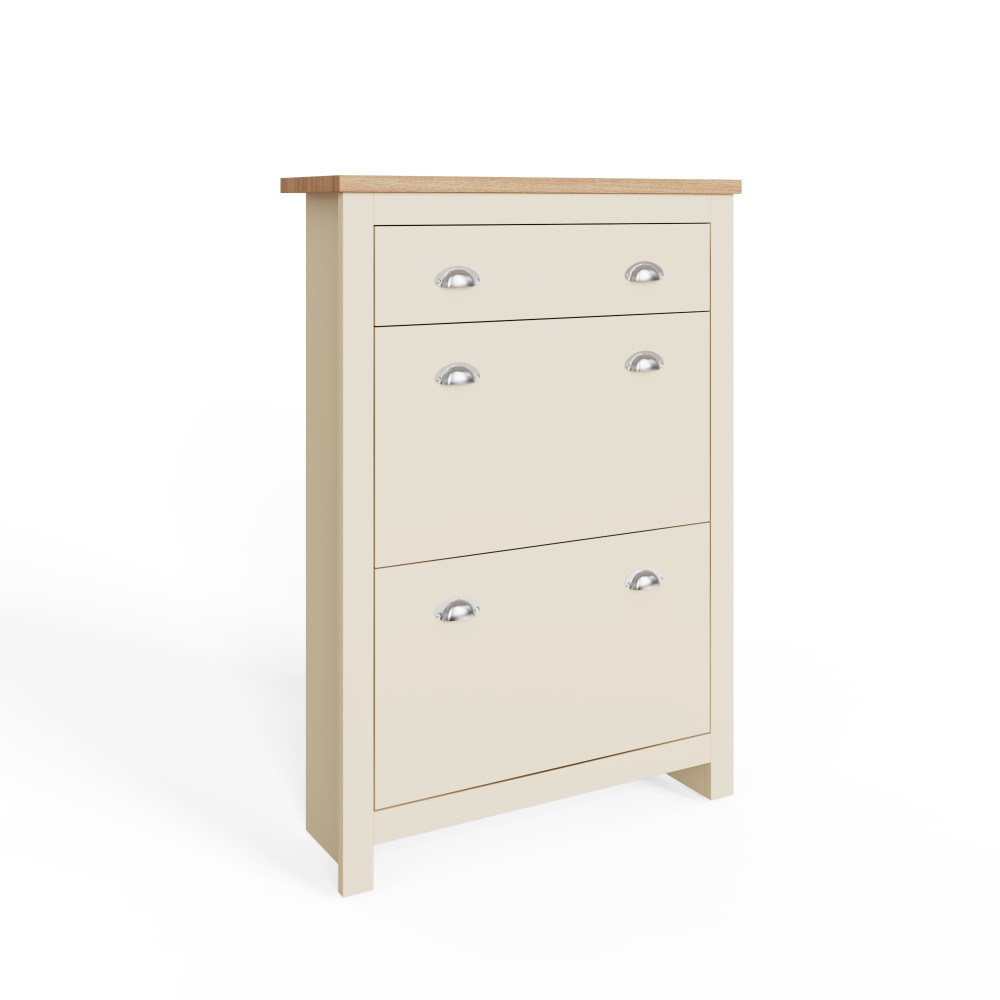 Fife Cream 2 Door Shoe Cabinet with Drawer