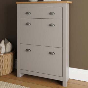 Fife Grey 2 Door Shoe Cabinet with Drawer