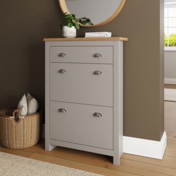 Fife Grey 2 Door Shoe Cabinet with Drawer