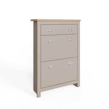 Fife Grey 2 Door Shoe Cabinet with Drawer