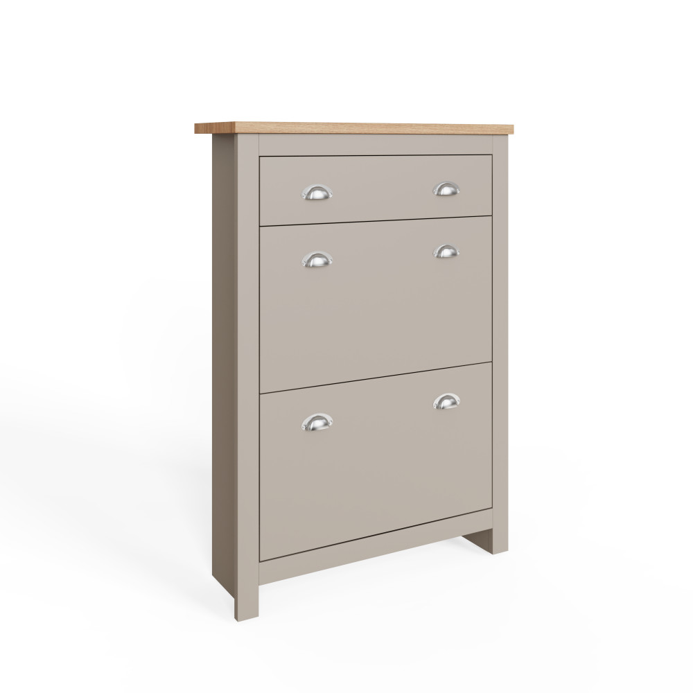 Fife Grey 2 Door Shoe Cabinet with Drawer