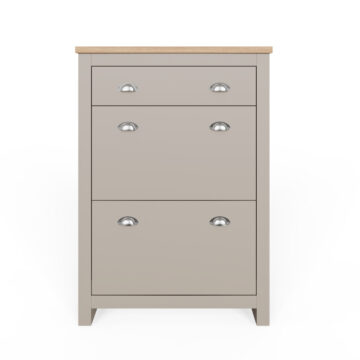 Fife Grey 2 Door Shoe Cabinet with Drawer