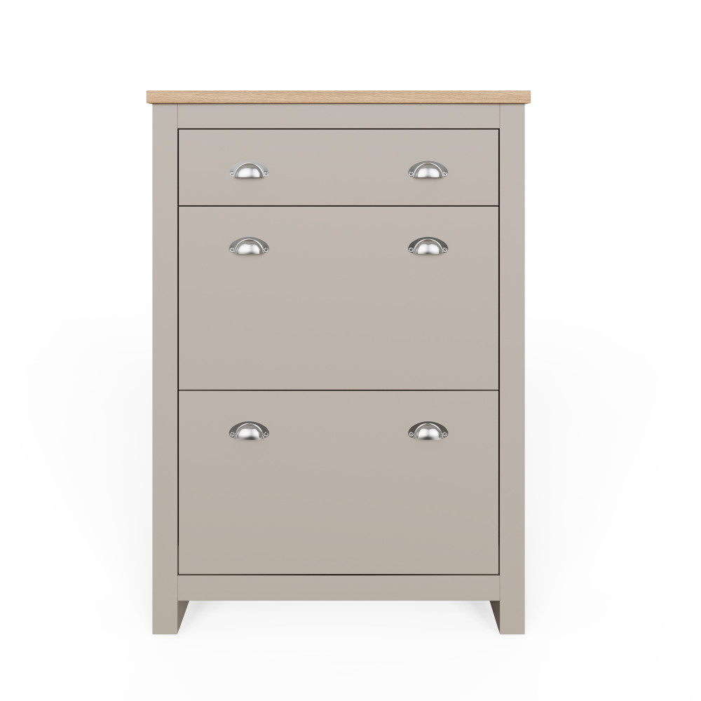 Fife Grey 2 Door Shoe Cabinet with Drawer
