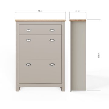 Fife Grey 2 Door Shoe Cabinet with Drawer