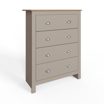 Fife Grey 4 Piece Bedroom Furniture Set Wardrobe Chest & Bedsides