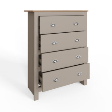Fife Grey 4 Piece Bedroom Furniture Set Wardrobe Chest & Bedsides