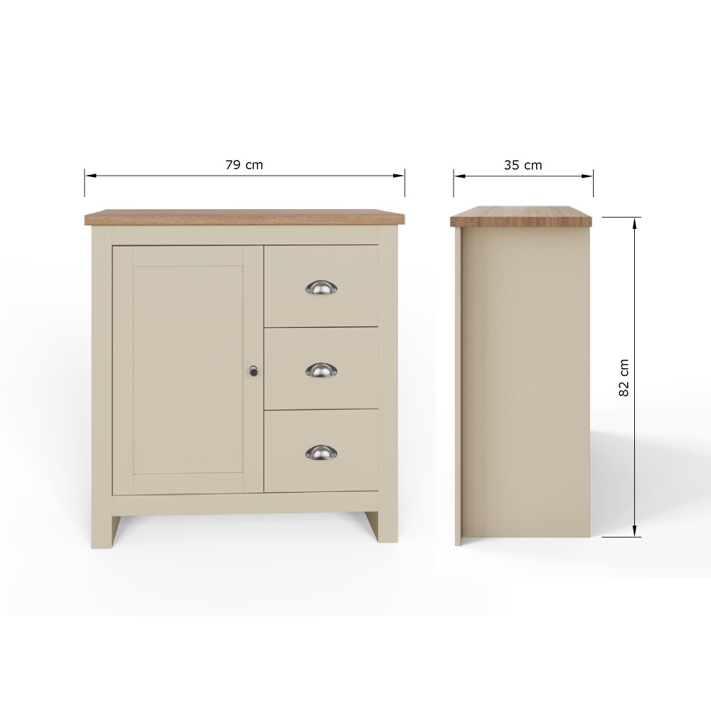 Fife Cream 1 Door Multi Unit with Drawers