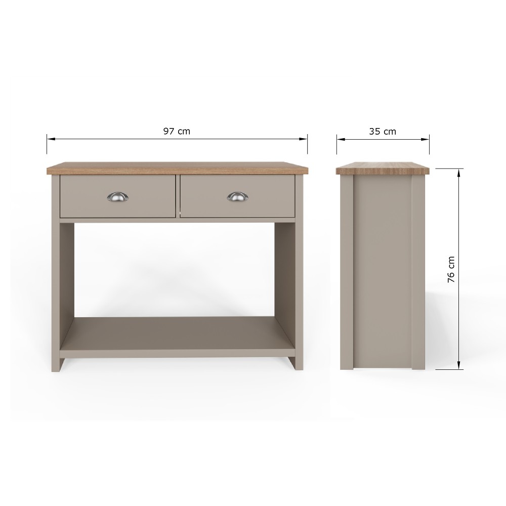 Fife Grey 2 Drawer Console Table