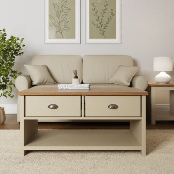 Fife Cream 2 Drawer Coffee Table | Cream | Clearance