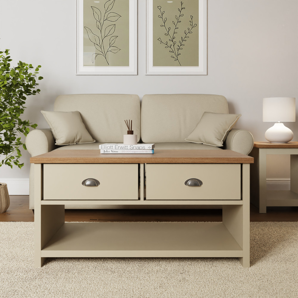 Fife Cream 2 Drawer Coffee Table | Cream | Clearance