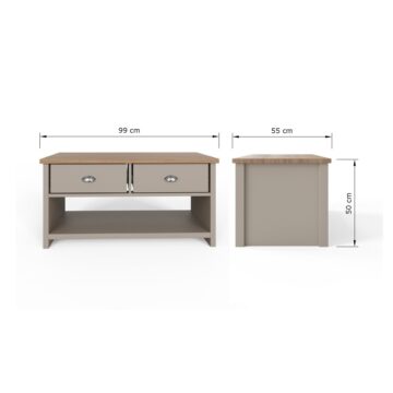 Fife Grey 2 Drawer Coffee Table