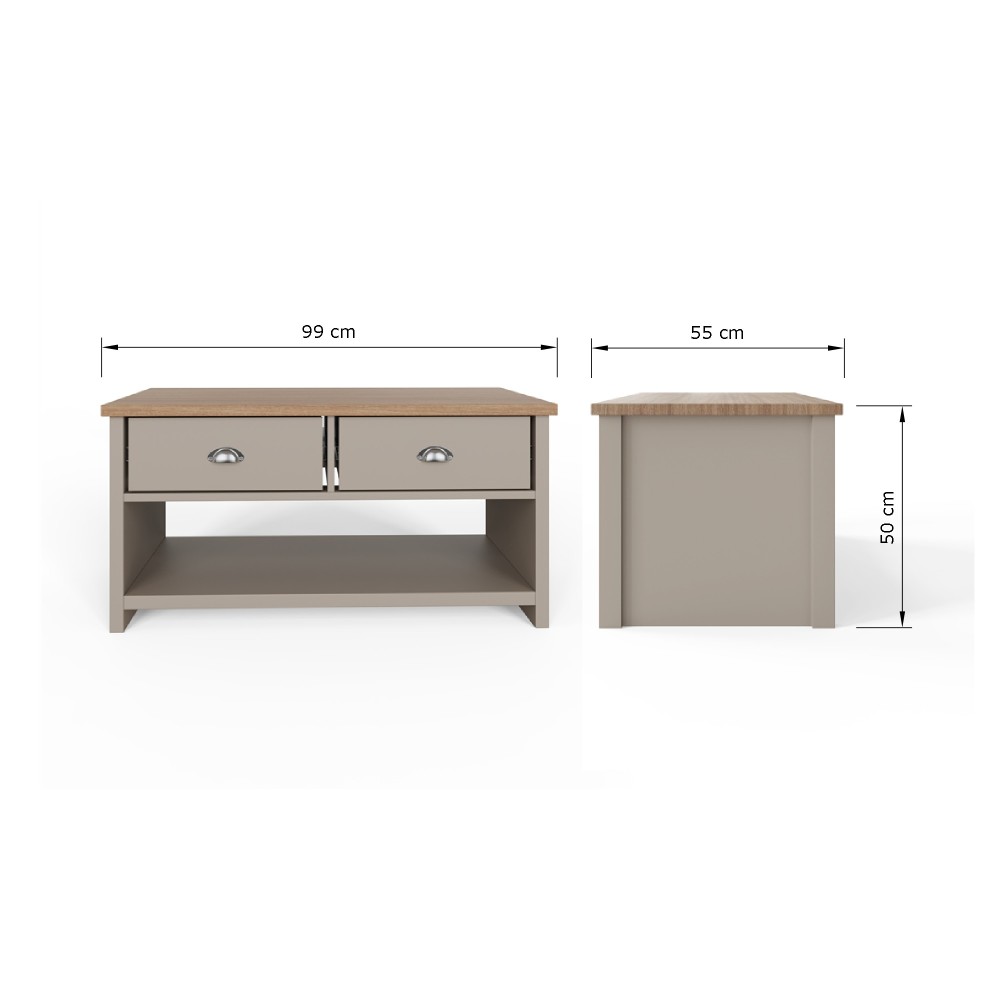 Fife Grey 2 Drawer Coffee Table